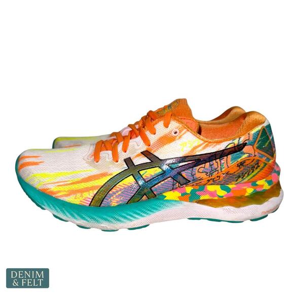 ASICS GEL-Nimbus 23 Women’s Running Shoes White Orange Teal Size 8 Cushion - Picture 8 of 14